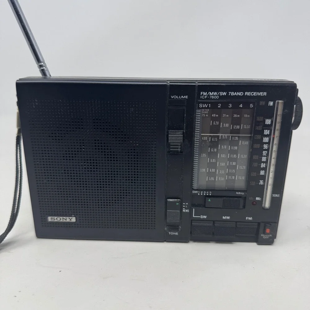 Sony ICF-7600 FM MW SW 7 Band Portable Radio Receiver Black Vtg Made in Japan